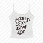 Aesthetic Emo Girls Fashion Sexy Streetwear Y2K Style Clothing Womens Punk Gothic 2000s Tops Harajuku sleeveless Crop Tops Print