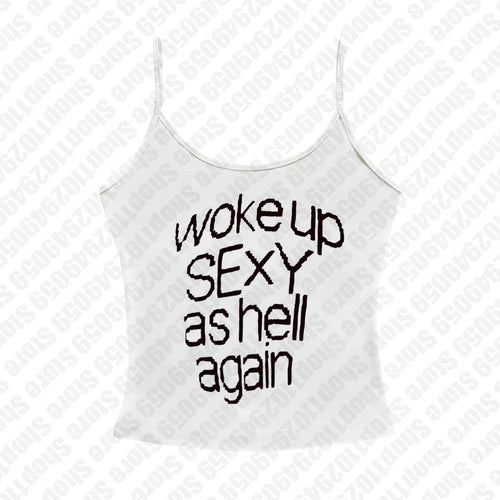 Aesthetic Emo Girls Fashion Sexy Streetwear Y2K Style Clothing Womens Punk Gothic 2000s Tops Harajuku sleeveless Crop Tops Print