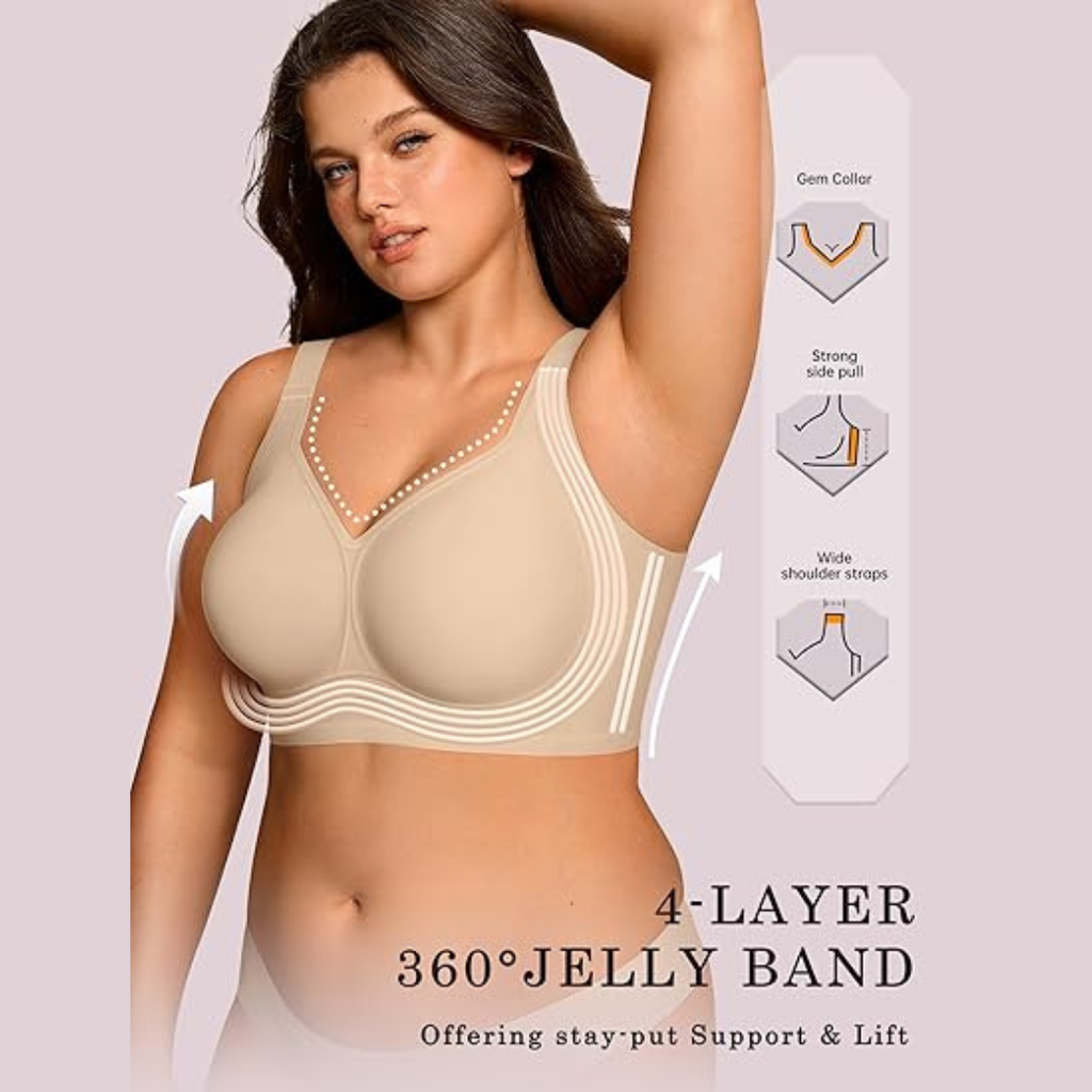 Jelly Bra V-Neck | Soft Push-Up & Wireless Comfort