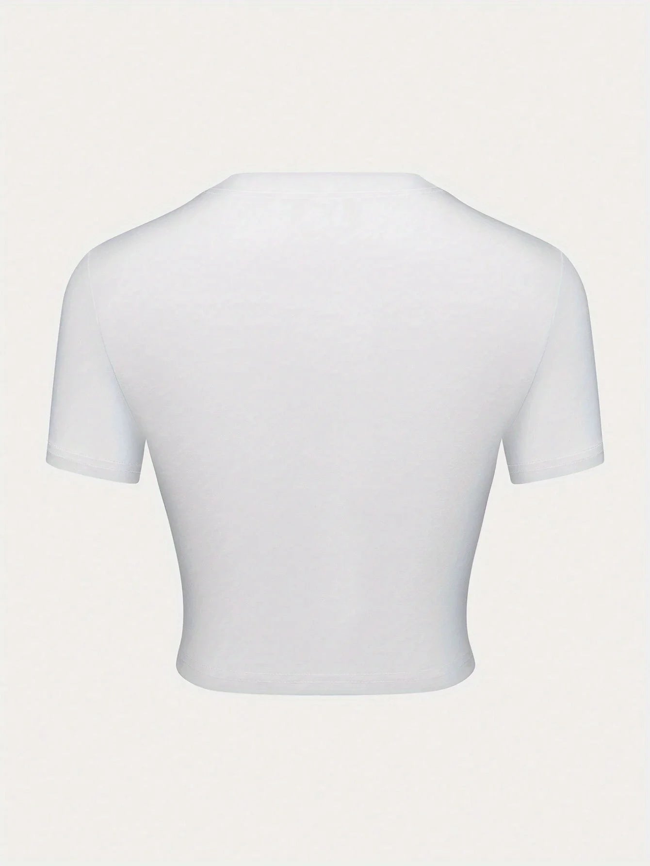 Sexy Y2K Short Sleeve Crop Top Letter Print Crew Neck T-shirt for Spring & Summer Women's Clothing Cropped