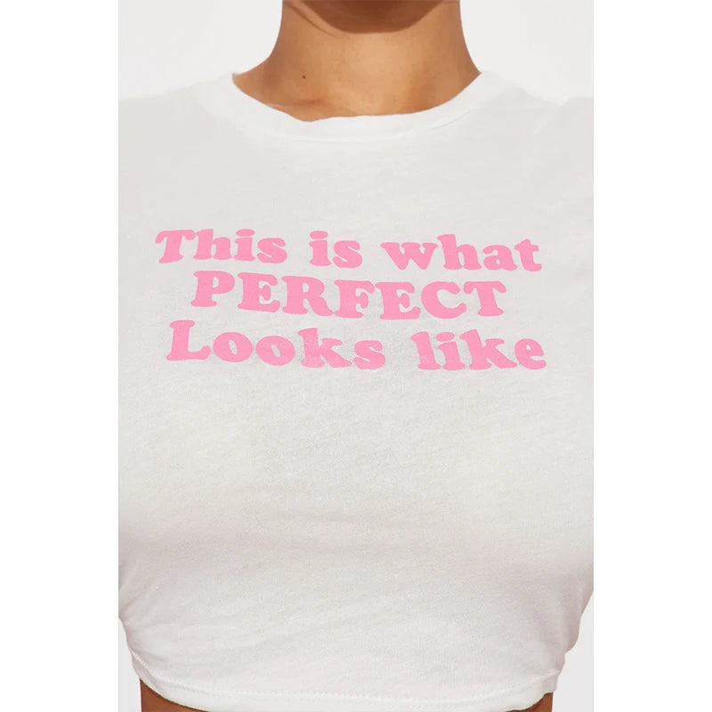 Personality Women's Clothing Fashion Summer Y2K Streetwear Casual Vintage Sexy Letter T-shirt Short Sleeved Crop Top Baby Tees
