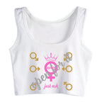 Just Ask Design Cotton Sexy Slim Fit Crop Top Hotwife Humor Fun Flirting Style Tank Top Swing Queen Naughty Training Camisole