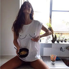 Casual TITTIES BOOBS BOOBIES Print Short Sleeve T-shirt Funny t shirts Women Leisure Streetwear tshirt Camisas Mujer