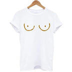 Casual TITTIES BOOBS BOOBIES Print Short Sleeve T-shirt Funny t shirts Women Leisure Streetwear tshirt Camisas Mujer