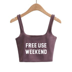 FREE USE WEEKEND Sexy Clothing for Women Cute Tanks Fashion Girl Lovely Slim Top Camis Sleeveless Double Layer Good Quality Tops