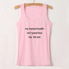Letter Print Y2k Style Crop Tops Sleeveless Harajuku Streetwear Summer Women Aesthetic Tank Top 2000s Vintage Spaghetti Camisole