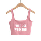 FREE USE WEEKEND Sexy Clothing for Women Cute Tanks Fashion Girl Lovely Slim Top Camis Sleeveless Double Layer Good Quality Tops
