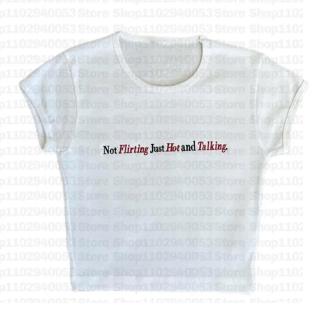 Wild Short Sleeve t-shirt Women American Vintage Spice Girls Slim Short Tops Female Y2K Clothes Star Tops Women Tshirt Harajuku