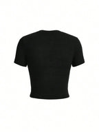 Women Crop T-shirts I'm Literally Just A Girl Letter Printed Tees Shirts O-Neck Tight Cotton Clothes Fashion Street Female Tops