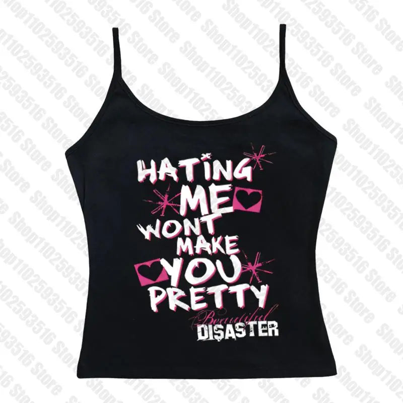 Female Clothing Women's Cropped Crop Tops for Women Tanks & Camis Grunge Clothes Y2k Top Aesthetic Women's Blouses Emo Harajuku