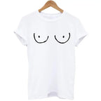 Casual TITTIES BOOBS BOOBIES Print Short Sleeve T-shirt Funny t shirts Women Leisure Streetwear tshirt Camisas Mujer