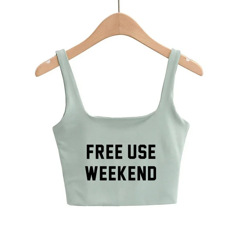 FREE USE WEEKEND Sexy Clothing for Women Cute Tanks Fashion Girl Lovely Slim Top Camis Sleeveless Double Layer Good Quality Tops