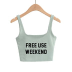 FREE USE WEEKEND Sexy Clothing for Women Cute Tanks Fashion Girl Lovely Slim Top Camis Sleeveless Double Layer Good Quality Tops
