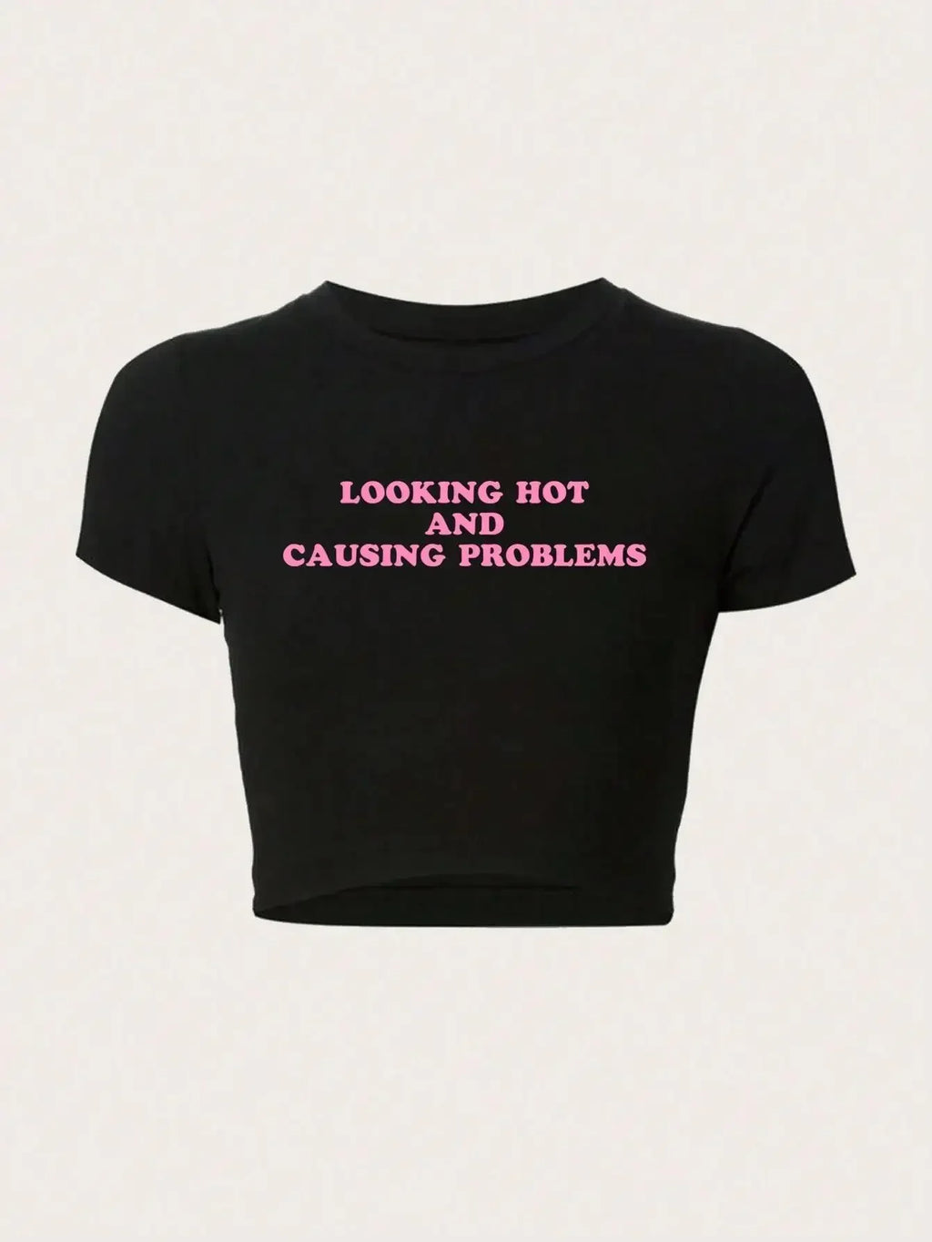 Women Crop T-shirts I'm Literally Just A Girl Letter Printed Tees Shirts O-Neck Tight Cotton Clothes Fashion Street Female Tops