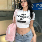 Y2K Clothes Letter Print 2000S Goth Kawaii Harajuku Fairy Grunge Short Top Women T-shirt Summer Fashion Baby Tee E-girl Crop Top