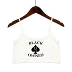 New BLACK Spades OWNED Women's Crop Top Summer Sexy Elastic Cotton Camis Sleeveless Short Tank Top Bar Hot Tops for Women