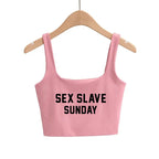 Days of Week Sexy Hot Pink Clothing for Women Girls Slim Top Camis Ladies Sleeveless Double Layer Tanks Good Quality Female Tops