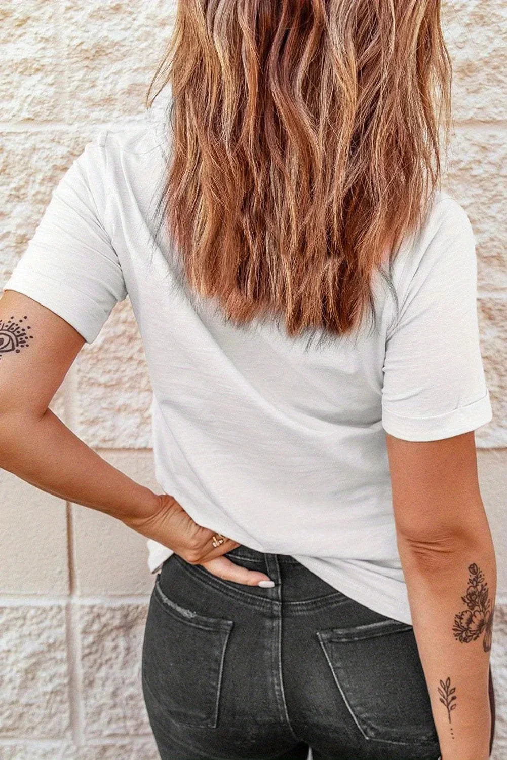 Neck Sleeve Summer Casual Ladies T Shirts Lettering Comfortable Women's High Elasticity Slim T-Shirt with Letter Print Round