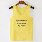 Letter Print Y2k Style Crop Tops Sleeveless Harajuku Streetwear Summer Women Aesthetic Tank Top 2000s Vintage Spaghetti Camisole