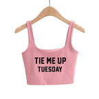 Days of Week Sexy Hot Pink Clothing for Women Girls Slim Top Camis Ladies Sleeveless Double Layer Tanks Good Quality Female Tops