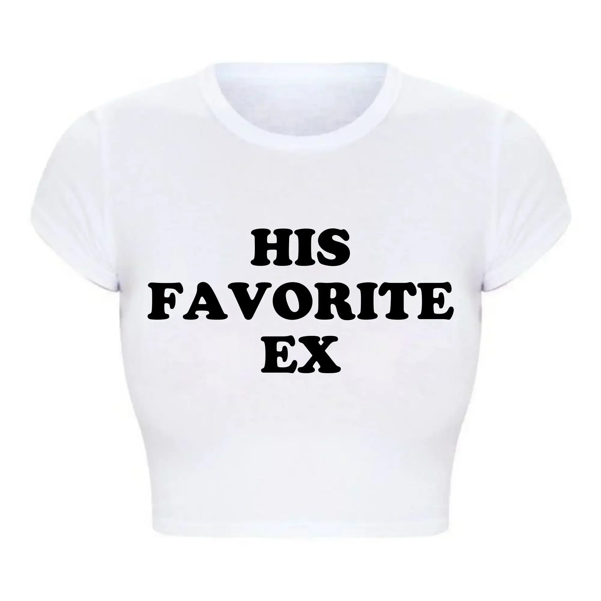 2000s Grunge Goth Clothes Y2k Summer Fashion Crop Top Funny His Favorite Ex Girlfriend Women T Shirt Harajuku Kawaii  Tee