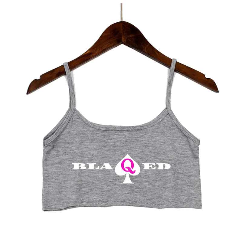 New BLACK Spades OWNED Women's Crop Top Summer Sexy Elastic Cotton Camis Sleeveless Short Tank Top Bar Hot Tops for Women