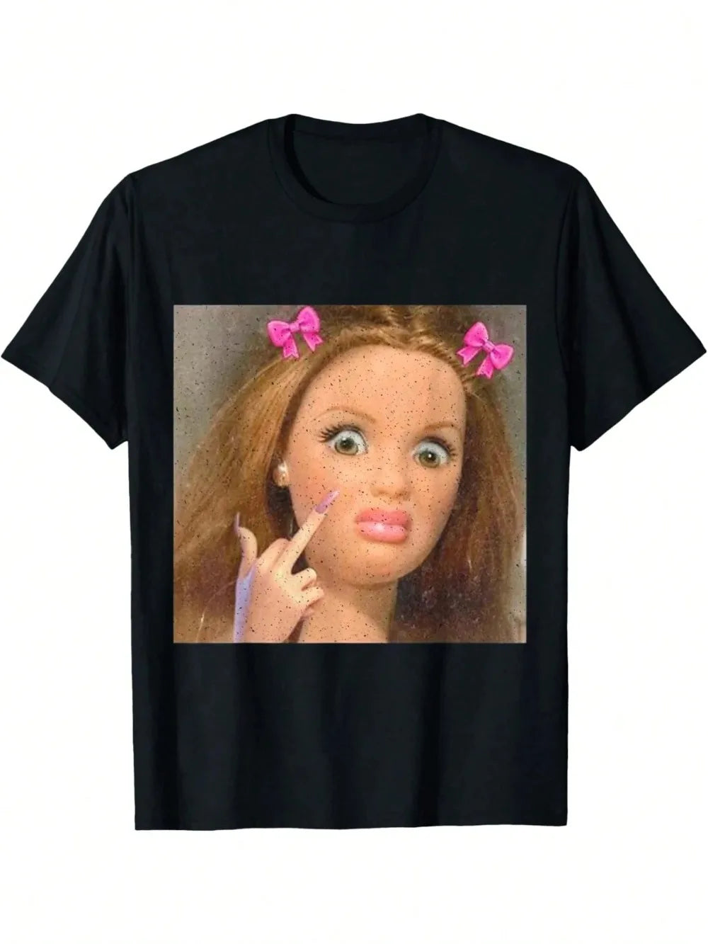 Women's  Funny Doll Face Meme T Shirt Unisex Streetwear Oversized Loose Fashion Harajuku Kawaii T-shirt Women's Y2K Clothing ﻿
