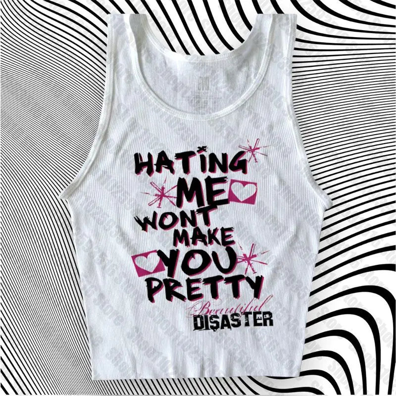 Female Clothing Women's Cropped Crop Tops for Women Tanks & Camis Grunge Clothes Y2k Top Aesthetic Women's Blouses Emo Harajuku