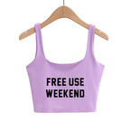 FREE USE WEEKEND Sexy Clothing for Women Cute Tanks Fashion Girl Lovely Slim Top Camis Sleeveless Double Layer Good Quality Tops