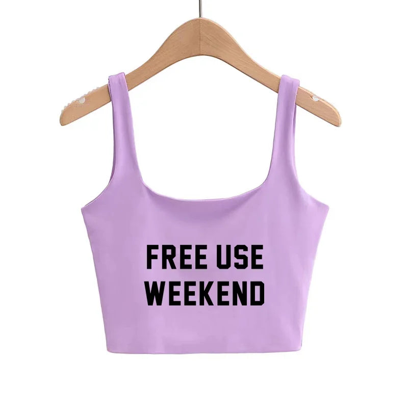 FREE USE WEEKEND Sexy Clothing for Women Cute Tanks Fashion Girl Lovely Slim Top Camis Sleeveless Double Layer Good Quality Tops