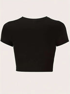 I'm Cool Print Crew Neck T-Shirt Casual Short Sleeve Top for Spring & Summer Women's Clothing