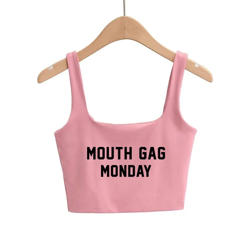 Days of Week Sexy Hot Pink Clothing for Women Girls Slim Top Camis Ladies Sleeveless Double Layer Tanks Good Quality Female Tops