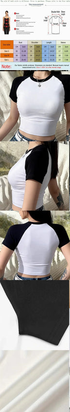 Cropped T Shirt with Letter LIVE LAUGH LOBOTOMY Print Gothic Vintage Y2k Sexy Crop Tops Women's Crew Neck Short Sleeve T-shirt