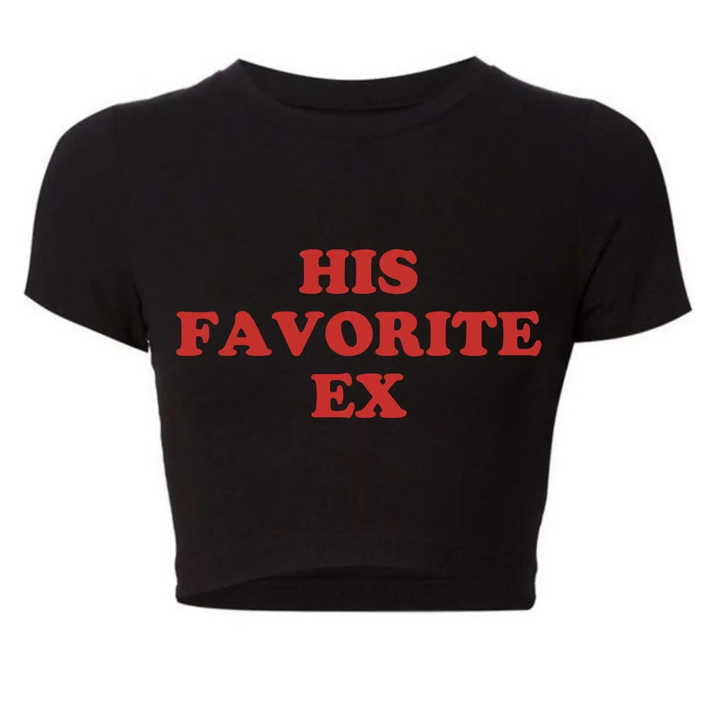2000s Grunge Goth Clothes Y2k Summer Fashion Crop Top Funny His Favorite Ex Girlfriend Women T Shirt Harajuku Kawaii  Tee