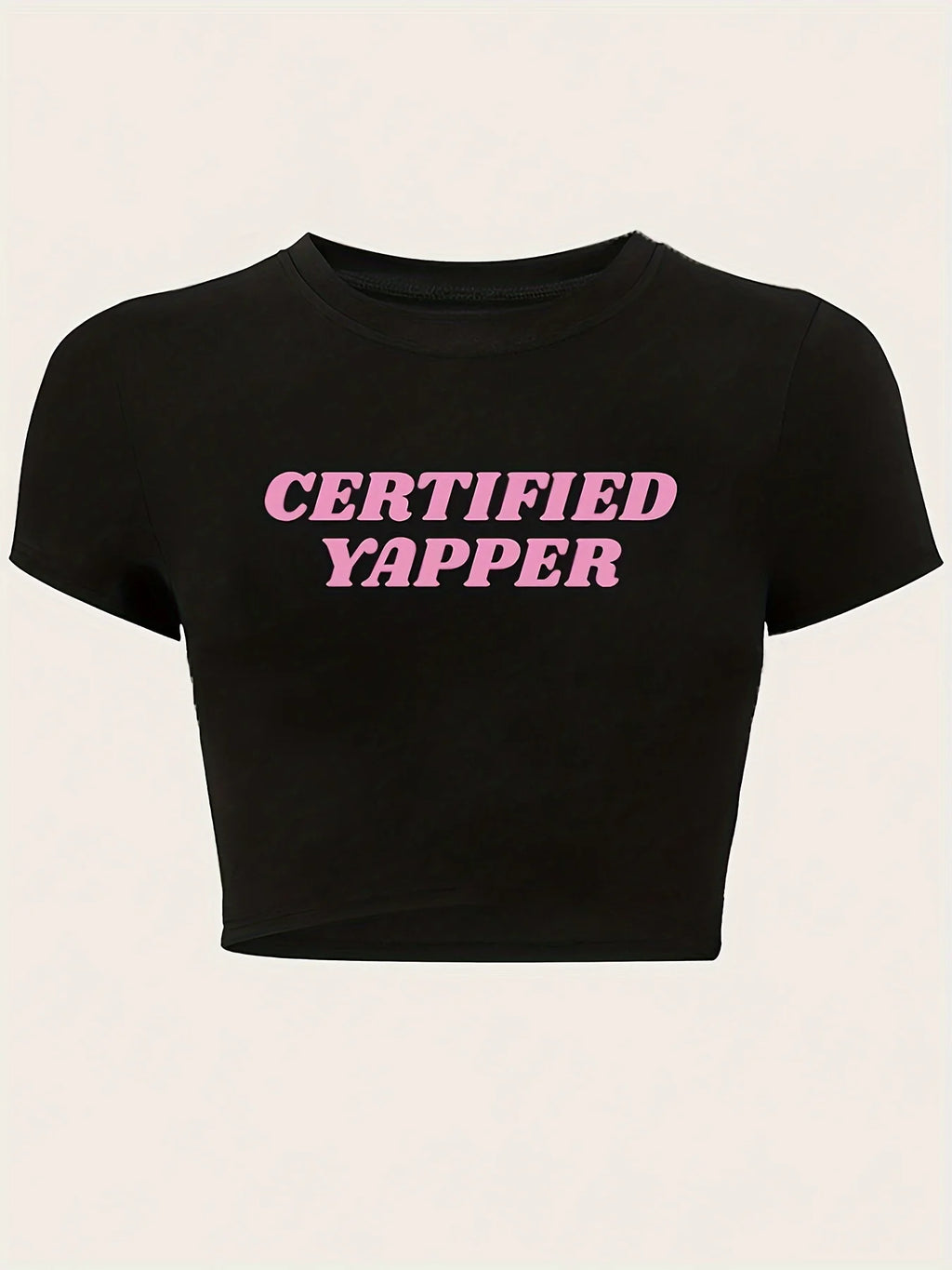 Neck Sleeve Summer Casual Ladies T Shirts Lettering Comfortable Women's High Elasticity Slim T-Shirt with Letter Print Round