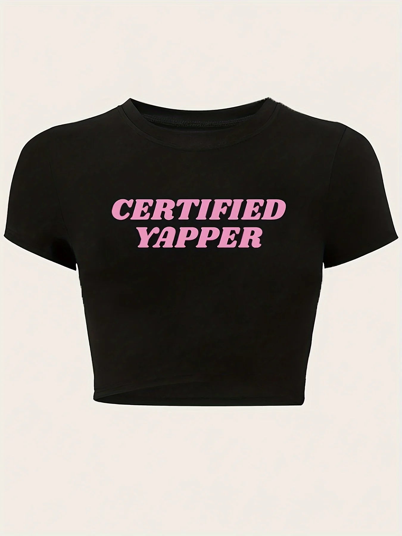 Neck Sleeve Summer Casual Ladies T Shirts Lettering Comfortable Women's High Elasticity Slim T-Shirt with Letter Print Round