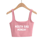 Days of Week Sexy Hot Pink Clothing for Women Girls Slim Top Camis Ladies Sleeveless Double Layer Tanks Good Quality Female Tops