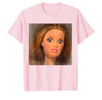 Funny Disgusting Doll Face Meme T-shirt for Men Women T Shirts Short Sleeve Tops  Casual Shirts for Women