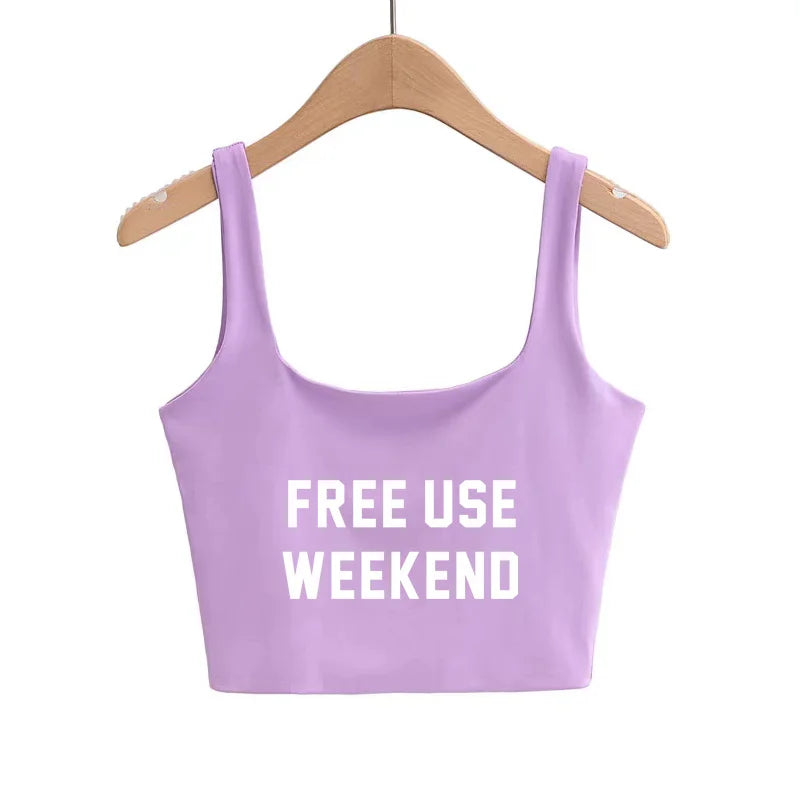 FREE USE WEEKEND Sexy Clothing for Women Cute Tanks Fashion Girl Lovely Slim Top Camis Sleeveless Double Layer Good Quality Tops