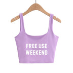 FREE USE WEEKEND Sexy Clothing for Women Cute Tanks Fashion Girl Lovely Slim Top Camis Sleeveless Double Layer Good Quality Tops