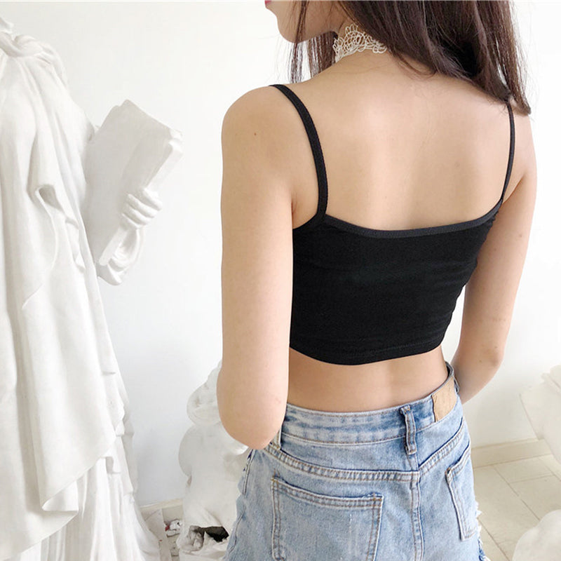 TELL ME I'M A GOOD GIRL Pink Print Summer Women's Crop Top Sexy Elastic Cotton Camis Sleeveless Short Tank Top Bar Tops Women