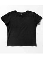 Women Crop T-shirts I'm Literally Just A Girl Letter Printed Tees Shirts O-Neck Tight Cotton Clothes Fashion Street Female Tops