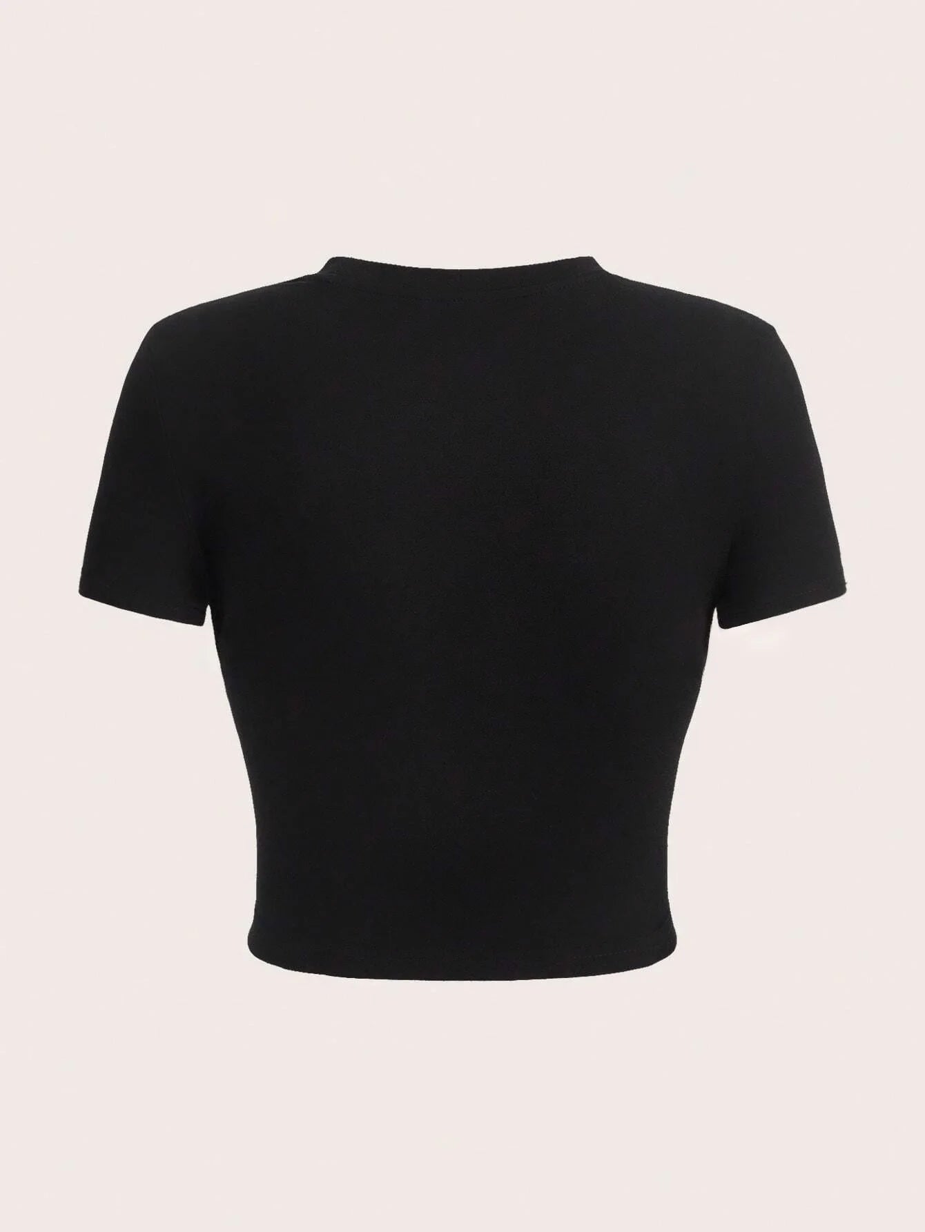 Sexy Y2K Short Sleeve Crop Top Letter Print Crew Neck T-shirt for Spring & Summer Women's Clothing Cropped