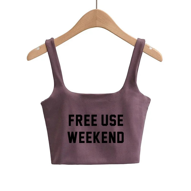 FREE USE WEEKEND Sexy Clothing for Women Cute Tanks Fashion Girl Lovely Slim Top Camis Sleeveless Double Layer Good Quality Tops