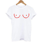 Casual TITTIES BOOBS BOOBIES Print Short Sleeve T-shirt Funny t shirts Women Leisure Streetwear tshirt Camisas Mujer