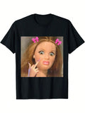Women's  Funny Doll Face Meme T Shirt Unisex Streetwear Oversized Loose Fashion Harajuku Kawaii T-shirt Women's Y2K Clothing ﻿