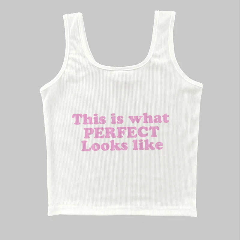 Personality Women's Clothing Fashion Summer Y2K Streetwear Casual Vintage Sexy Letter T-shirt Short Sleeved Crop Top Baby Tees
