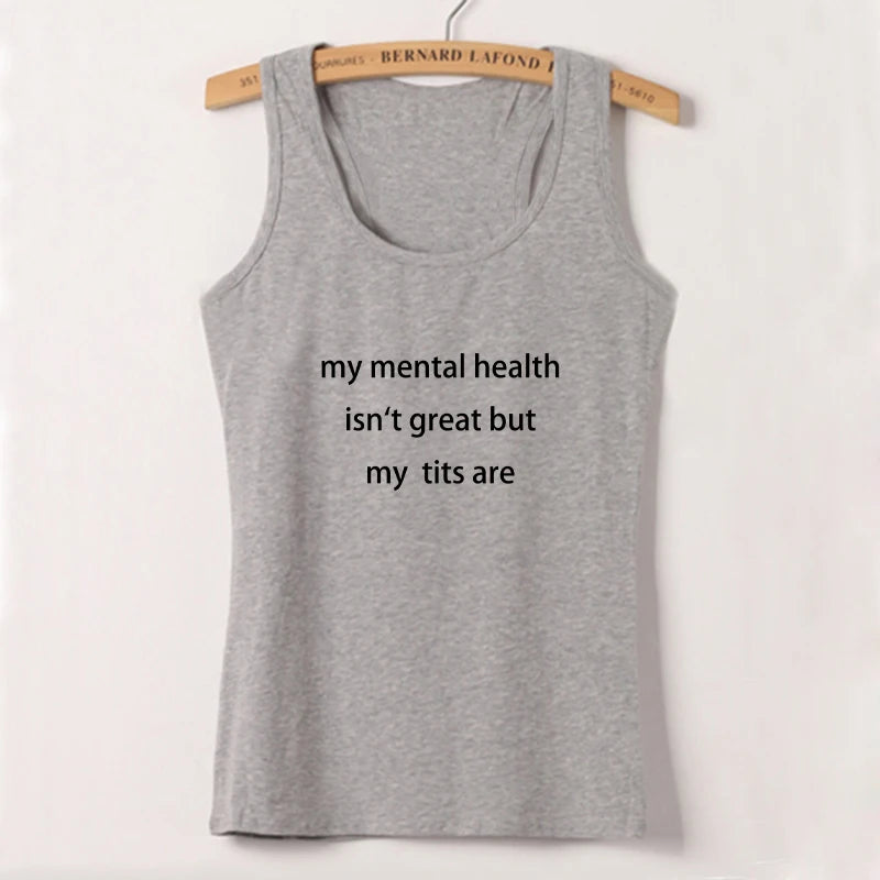 Letter Print Y2k Style Crop Tops Sleeveless Harajuku Streetwear Summer Women Aesthetic Tank Top 2000s Vintage Spaghetti Camisole