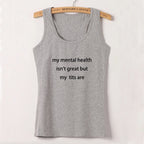 Letter Print Y2k Style Crop Tops Sleeveless Harajuku Streetwear Summer Women Aesthetic Tank Top 2000s Vintage Spaghetti Camisole