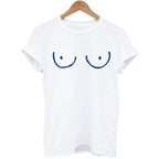 Casual TITTIES BOOBS BOOBIES Print Short Sleeve T-shirt Funny t shirts Women Leisure Streetwear tshirt Camisas Mujer
